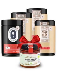 Răsfăț în Patru Acte – 4 cafele de specialitate si miere bio, cadou